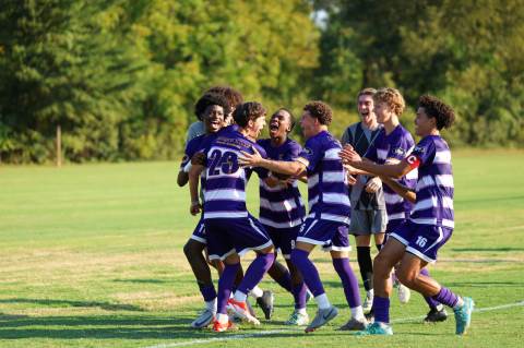 Soccer Boarding Schools | Private High Schools in Georgia | Boys Varsity Soccer Players Celebrating