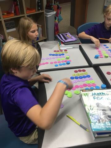 5th Grade Builds Numbers Using Place Value Chips