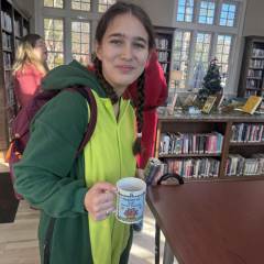 Cozy Christmas Cuppa in the Library