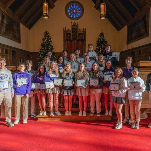 Student-athletes recognized at Fall Sports Assembly