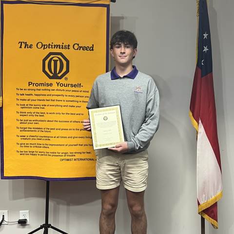 Private Boarding Schools in Georgia | Selle named Darlington's Optimist Club Student of the Semester