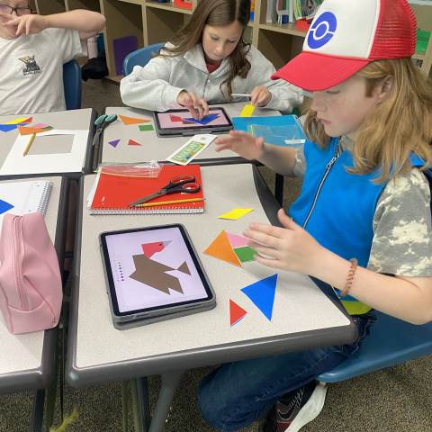 Private Elementary Schools in Georgia | 5th Grade Uses Tanagrams to Create Halloween Figures