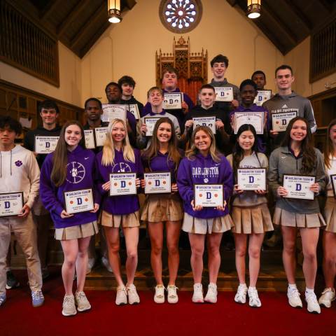 Student-athletes recognized at Winter Sports Assembly